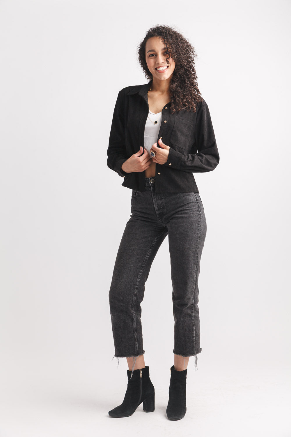 Corduroy Button Front Shirt