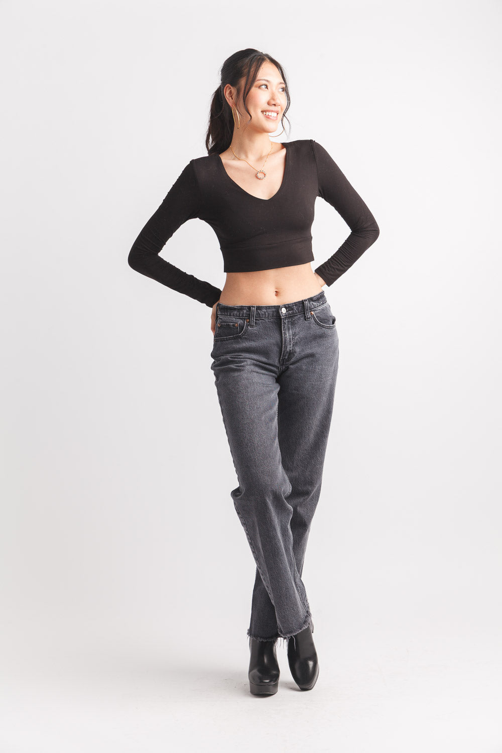 Stretch Layering V Neck Top