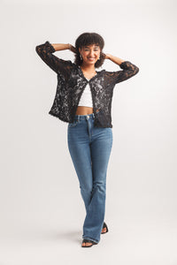 Lace Cover-up With Trim Detail