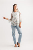 Embroidered Layered Blouse with Lurex