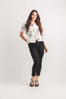 Bamboo Short Sleeve Top with Button Detail