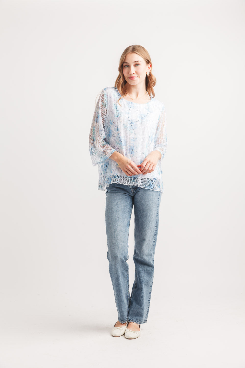 Mesh Floral Stretch Top