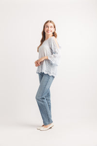 Split Sleeve Embordered Blouse