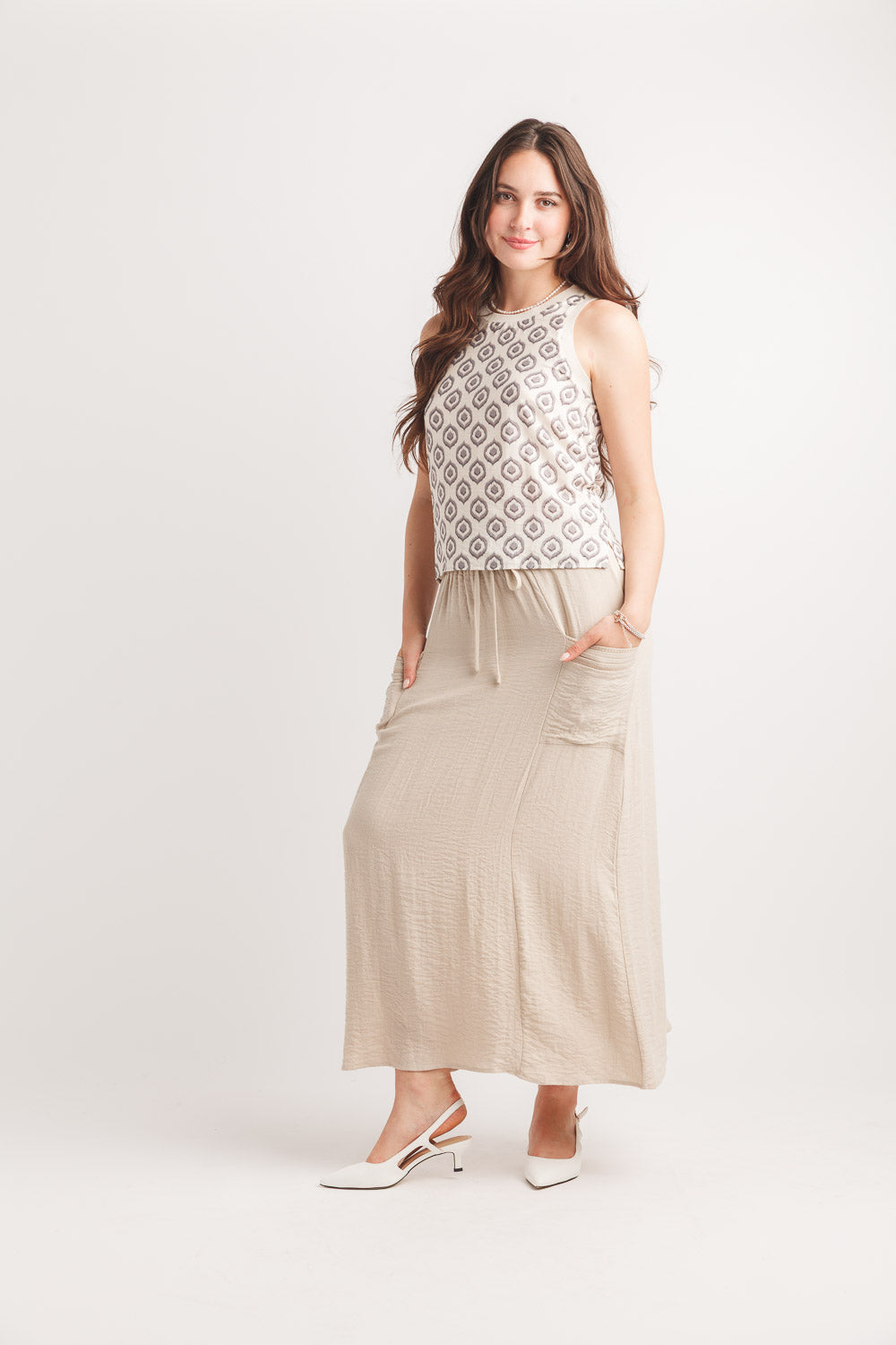 Cargo Style Maxi Skirt