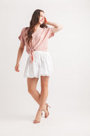 Bubble Hem Skirt with Side Zip