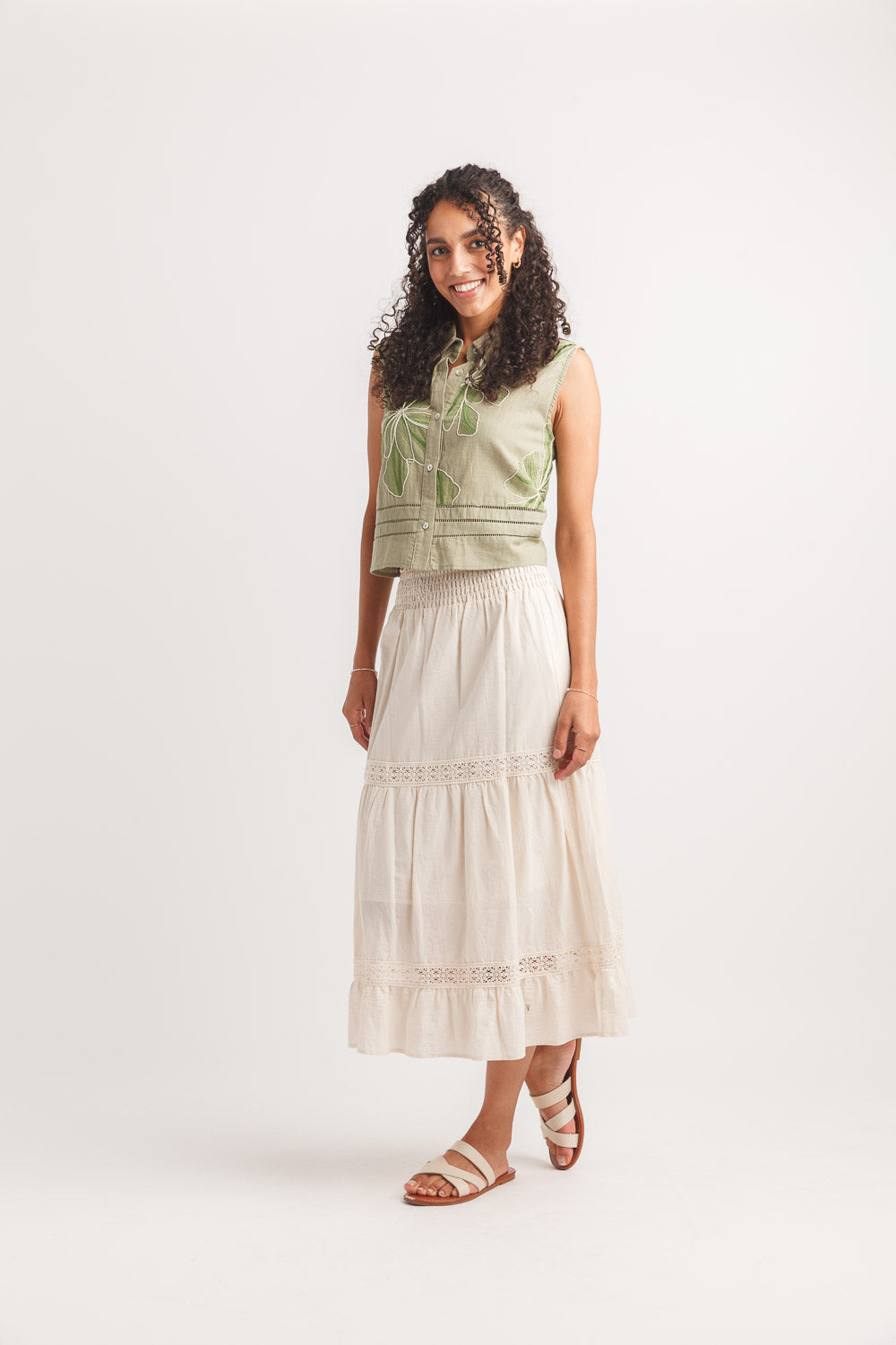 Collared Soutache Floral Top