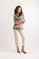 Tie Dye Tab Short Blouse With Sequins Detail