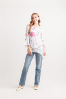 Iris Floral Print Layered 3/4 Sleeve Tunic