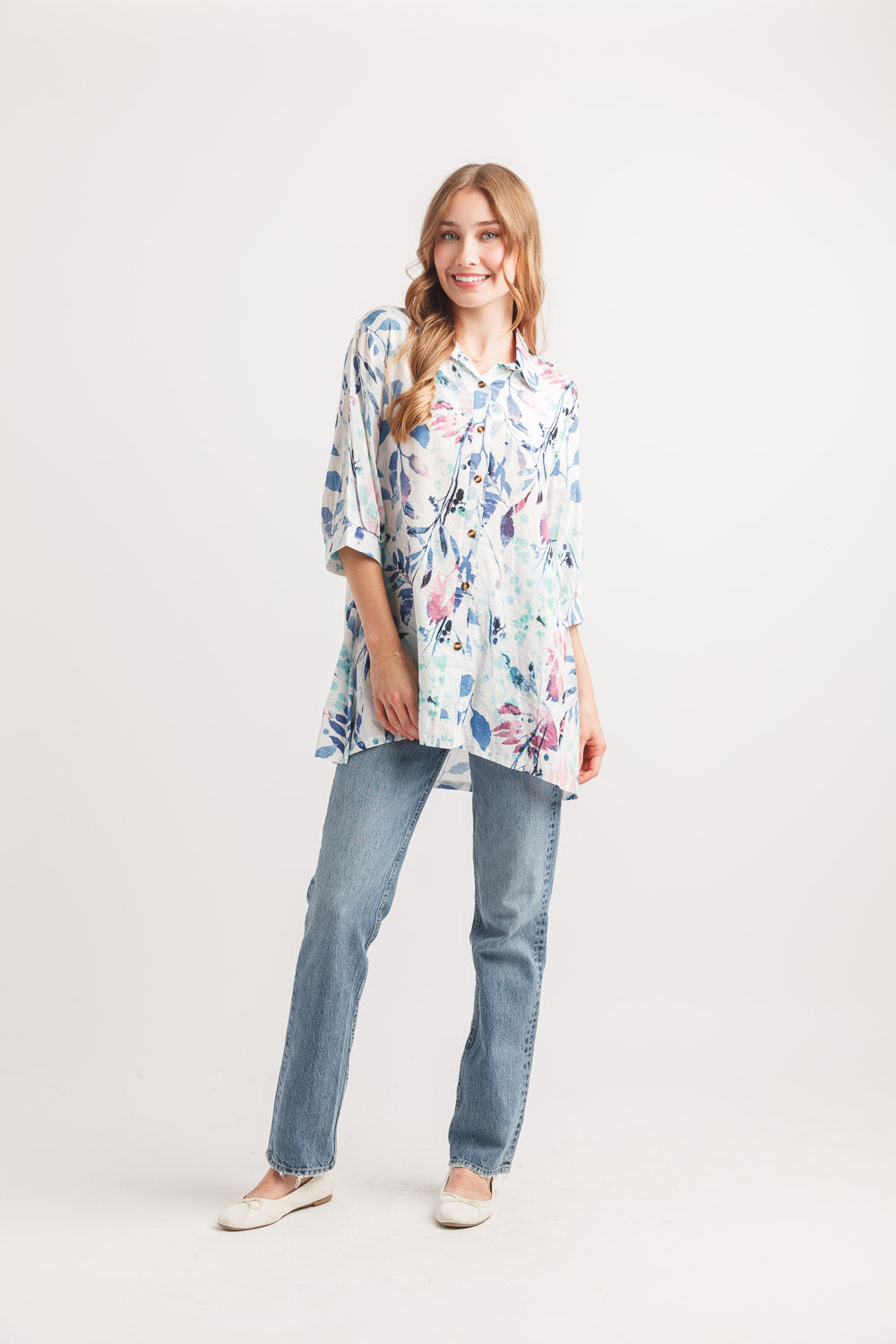 Water Color Floral Tunic