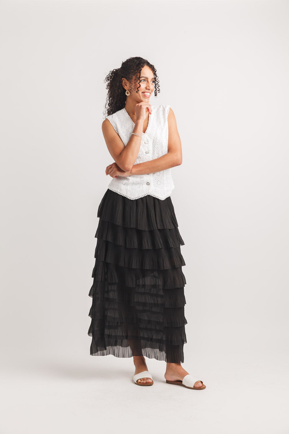 Pleated Layered Skirt