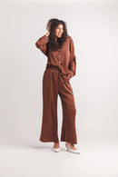 SATIN BUTTON FRONT BLOUSE