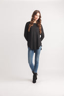 Lightweight Knit High Low Top