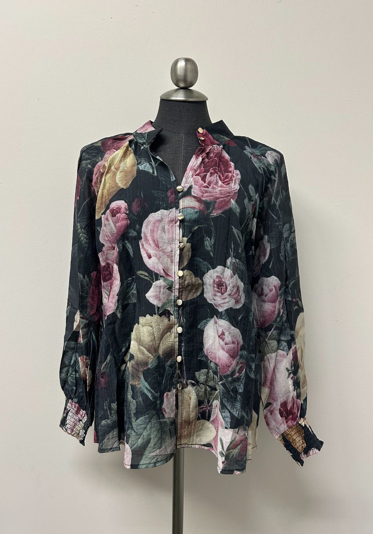 Floral Button Front Blouse