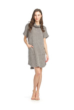 Load image into Gallery viewer, SD-15407 - Heathered Short Sleeve Sweater Dress with Pockets
