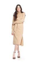 Load image into Gallery viewer, SD-15412  - Midi Roll Neck Sweater Dress with Tie Belt
