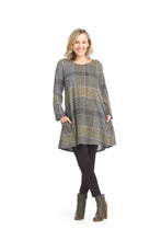 Load image into Gallery viewer, SD-15419 - Brushed Plaid Aline Sweater Dress with Pockets
