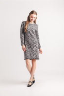 LEOPARD KNIT SWEATER DRESS