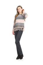 Load image into Gallery viewer, ST-15201 - Striped Knit Sweater with Fringe Detail
