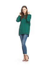 Load image into Gallery viewer, ST- 15281 -  Hooded Tunic with Kangaroo Pocket and Side Slits
