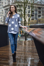 Load image into Gallery viewer, ST-15307 - Polka Dot Lightweight Sweater With Collared Underlay
