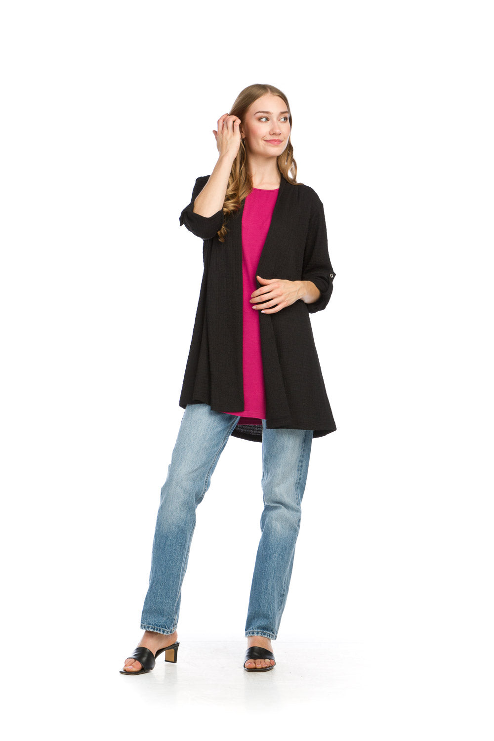 ST-16201- Stretch Knit Cardigan