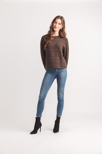 Cable Knit Pullover With Ribbed Detail
