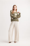 Linen Blend Wide Leg Pants