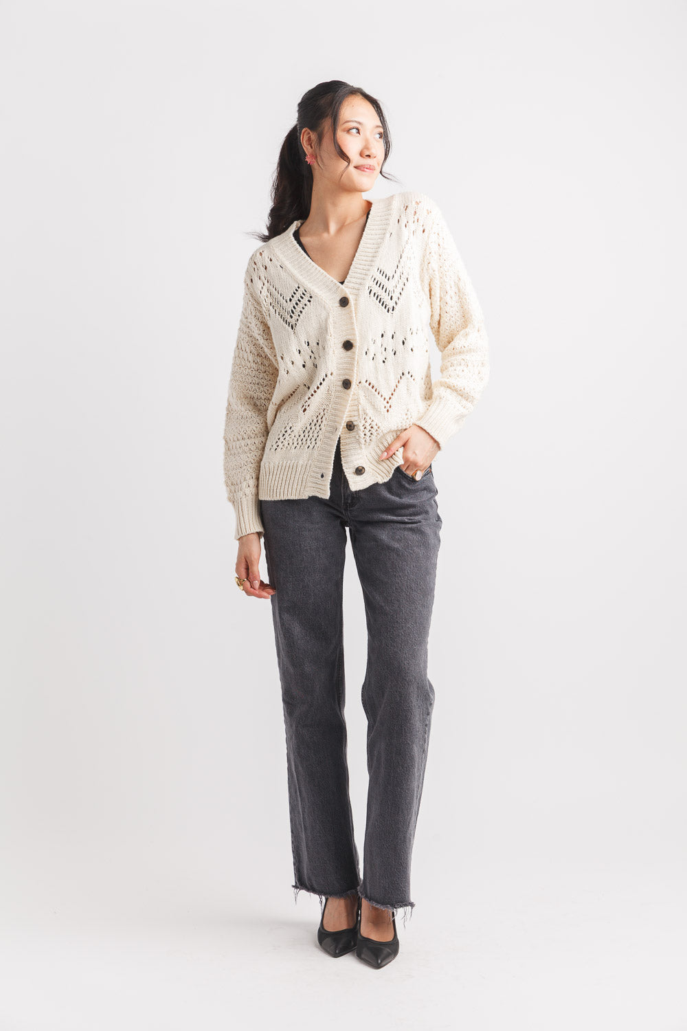 Crochet  Button Front Cardigan