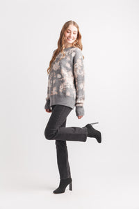 Florisa Intarsia Ribbed Neck And Hem Sweater