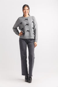 3D Bow and Rib Detail Sweater