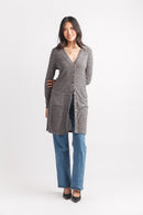 Button Front Ribbed Two Pocket Cardigan