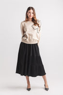 Velvet Tiered Skirt