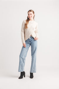 Cable Knit Crossover Sweater
