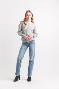 Rhinestone Bow Detail Sweater