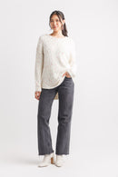 Speckled Shirt Hem Sweater