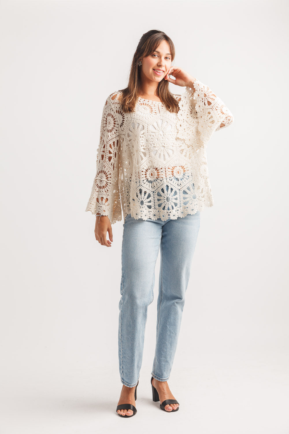 Crochet Bell Sleeve Pullover