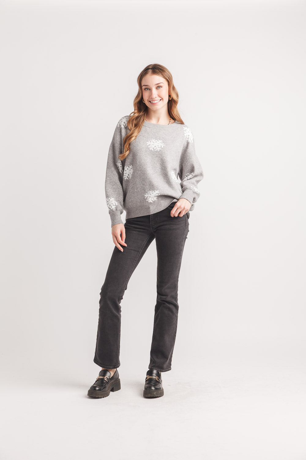 Rhinestone Snowflake Knit Sweater