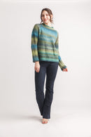 Ombre Striped Boucle Sweater