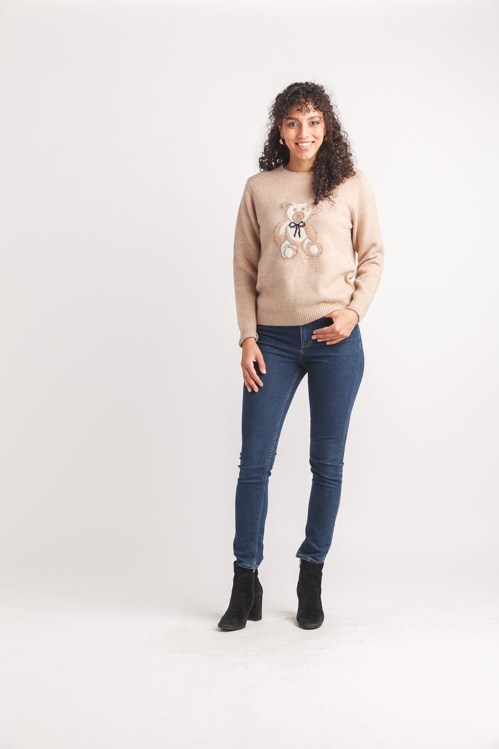 Teddy Bear Knit Intarsia Sweater