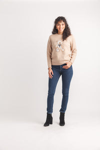 Teddy Bear Knit Intarsia Sweater