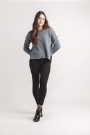 Cable Knit Drop Shoulder Sweater