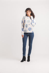 Daisy Print Knit Sweater