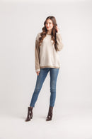 Two Tone Lightweight Sweater With Contrast