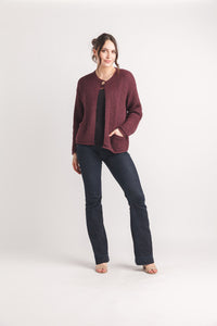 Knit Cardigan with Button Detail and Patch Pockets