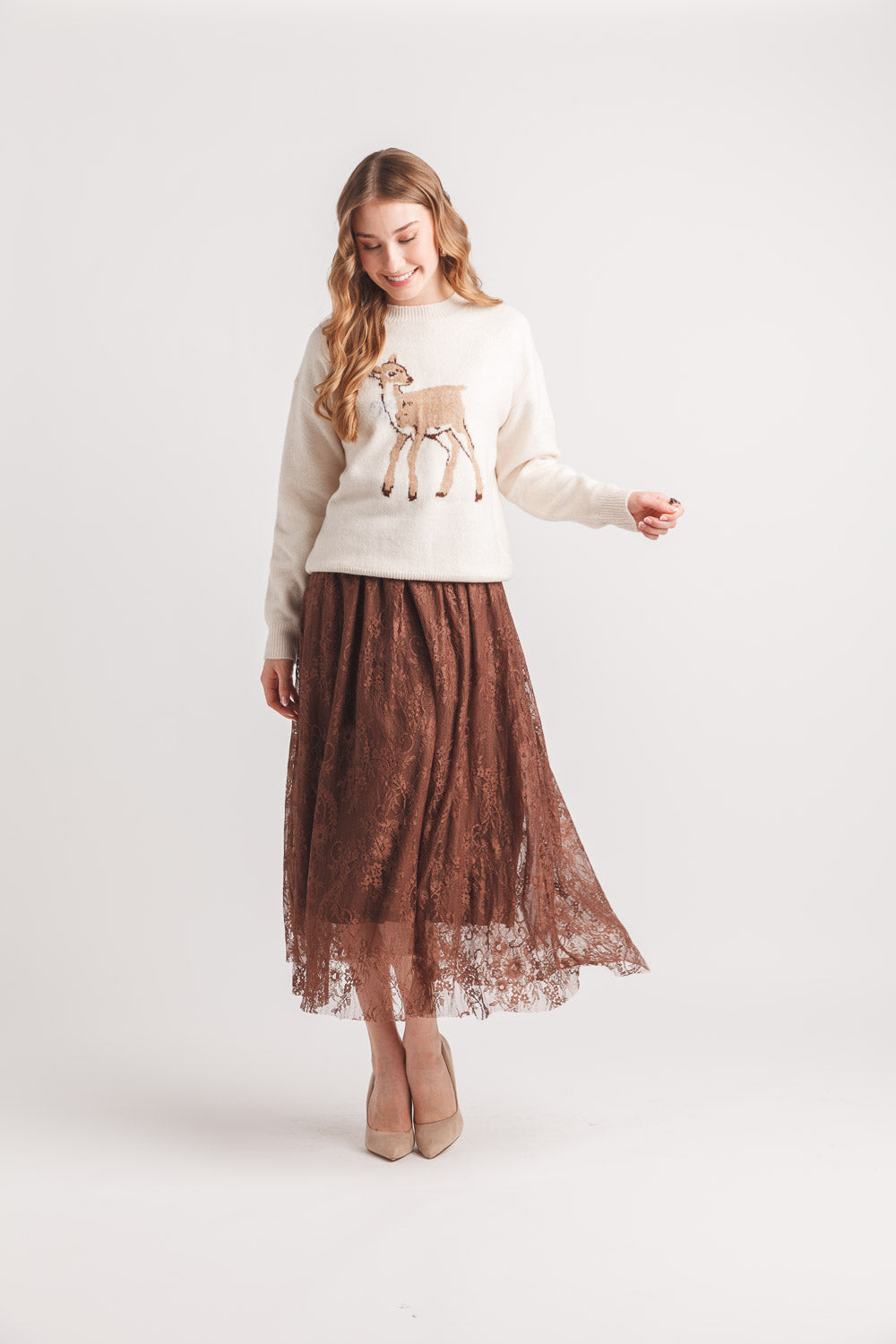 Fawn Knit Intarsia Sweater