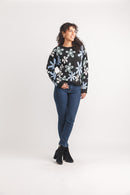 Floral Intarsia Neck Sweater