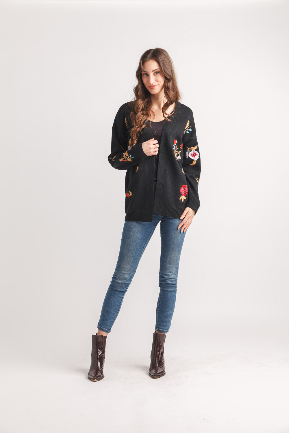 Embroidered Floral Cardigan