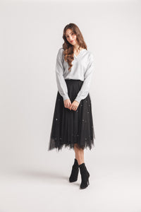 Lace Trim V Neck Sweater