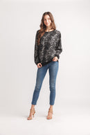 Metallic Floral Lightweight Sweater