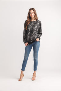 Metallic Floral Lightweight Sweater